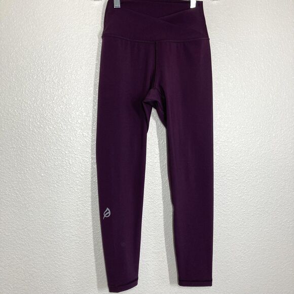 Ptula Leggings Womens Small Purple High Rise Crossover Waist Yoga Athletic Gym - Picture 1 of 12